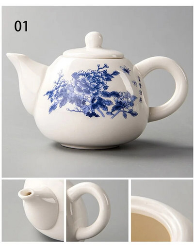 Китайска кунг-фу тенджера за чай Dehua чайник глинен чайник за кафе комплект чайник и чаша Gaiwan Samovar Coffeeware Teaware Teeware Teware Bar