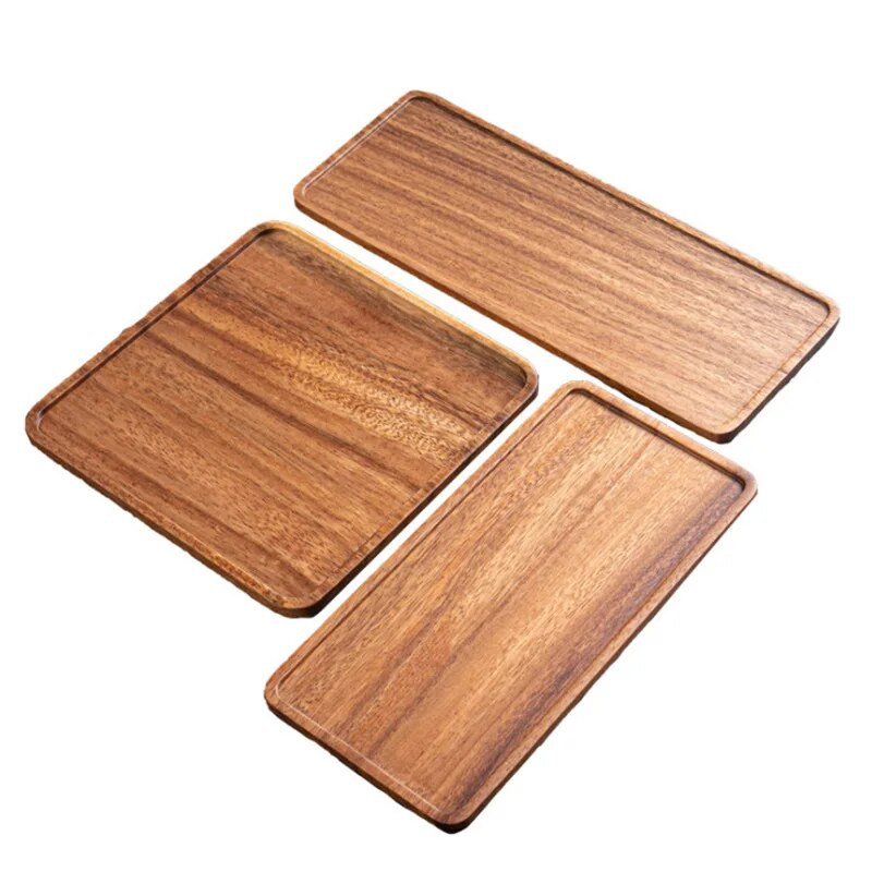 Ovaalse kujuga bambusest puidust taldrik Kreeka pähkli puidust kandik ristkülikukujuline taldrik Puuviljade säilitusalused Hotelli kodukaunistustarbed