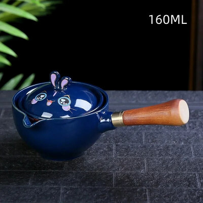 Naujo stiliaus keraminis stiklinis arbatinukas Kinijos Gongfu arbatinukas 360 rotacijos arbatos virimo aparatas Automatinis vieno puodo arbatinukas arbatai