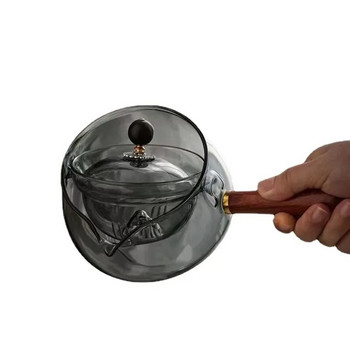 500ML Стъклен чайник с дръжка Чайник Електрическа керамична фурна Въртяща се машина за чай Висококачествен китайски комплект за кафе Топлоустойчив чайник
