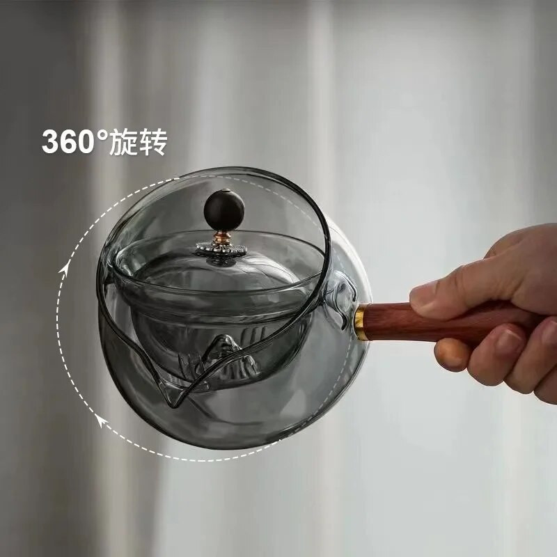 Stakleni čajnik od 500 ml s ručkom Čajnik Električna keramička pećnica Rotirajući aparat za čaj Vrhunski kineski set za kavu Čajnik otporan na toplinu
