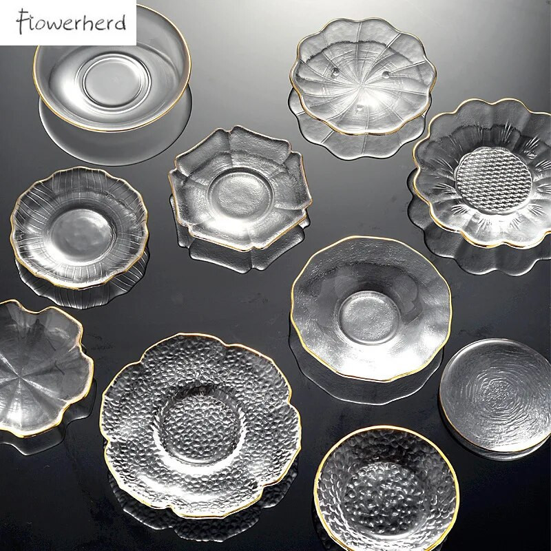 Japanski stil Poligon Izolirana staklena podloga za čaj Tanjurić Posuda za čaj Kreativni Phnom Penh Čaj Držač čašice Pribor za čaj