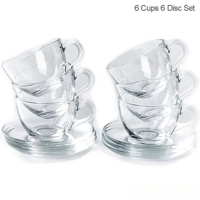 Čaša za čaj od 6 komada, set posuđa, dvostruka staklena šalica otporna na toplinu, kung fu set za čaj, prozirna staklena šalica za čaj Puer Oolong šalica za čaj