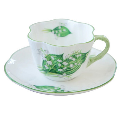 Biljna šalica za kavu i tanjurić Šalica od kineskog porcela, posuda za šalicu poslijepodnevnog čaja, doručak, ured, kućni set posuđa