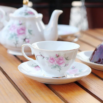 2 Σετ Φλιτζάνι Τσάι Λουλούδι Βρετανίας και Σετ Πιατάκι Τριαντάφυλλο Κεραμικά Φλιτζάνι Καφέ Σετ Κουταλιών Εσπρέσο Φλιτζάνι Απογευματινό τσάι