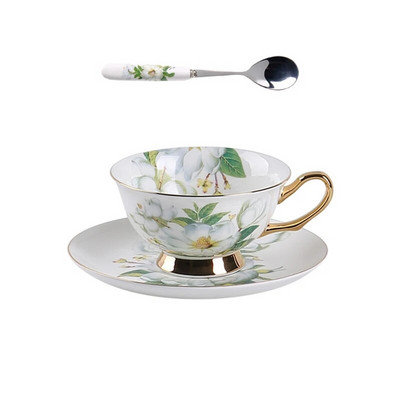 Šalica za kavu od finog porculana Klasični cvjetni set šalica za čaj Keramička šalica za latte kavu i tanjurić Set Porculanska šalica za čaj Poklon posuđe