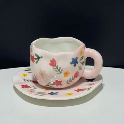 Ručno oslikano plavo nebo i bijeli oblaci Šalica za kavu Kreativna keramička šalica Šalica za mlijeko Šalica za doručak Posuđe Unikatan poklon