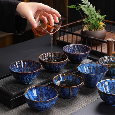 1PCS Kiln Transformation Tianmu Jianzhan Ceramic Master Tea Cup Φλιτζάνι τσαγιού Μονό φλιτζάνι Kung Fu Tea Set Tea Bowl Tea Tasting Alien Cu