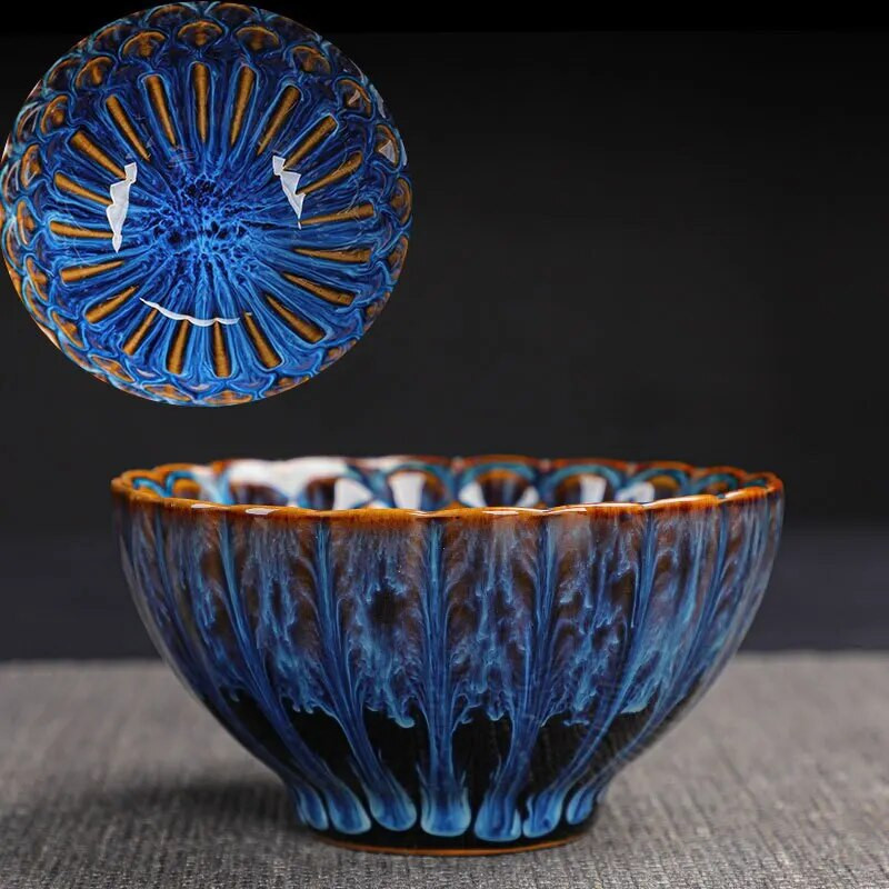 1PCS Kiln Transformation Tianmu Jianzhan Ceramic Master Čaša za čaj Šalica za čaj Jedna šalica Kung Fu Set za čaj Zdjela za čaj Degustacija čaja Alien Cu