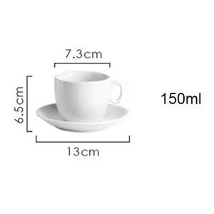 Europski set keramičkih šalica za kavu Šalice za espresso Šalica za latte cappuccino kavu s tanjurićem Posuđe za kućni ured Kafić Šalica za čaj Bijela