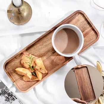 Ξύλινος δίσκος αποθήκευσης Πολλαπλών χρήσεων σερβιρίσματος Τροφίμων Ποτών Ορθογώνιο Teaware Επιδόρπιο Καραμέλα Φρούτα Ψωμί Πιάτο από μασίφ ξύλο για το σπίτι