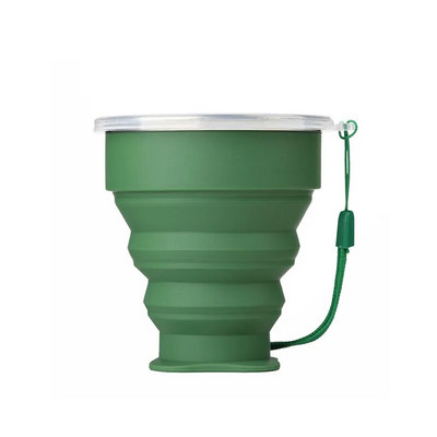 200 ml-es hordozható szilikon összecsukható vízpohár kültéri hőálló teleszkópos összecsukható összecsukható bögre fedéllel utazási kempingezéshez