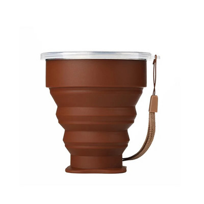 200 ml-es hordozható szilikon összecsukható vízpohár kültéri hőálló teleszkópos összecsukható összecsukható bögre fedéllel utazási kempingezéshez