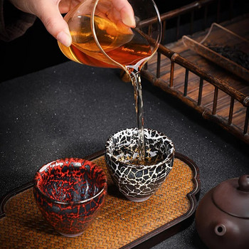 Ακατέργαστο μεταλλικό γλάσο Jianzhan τσαγιού σιδερένιο ελαστικό Jianyang master cup φλιτζάνι τσαγιού μονό φλιτζάνι σετ τσαγιού κουτί δώρου τρομπέτα