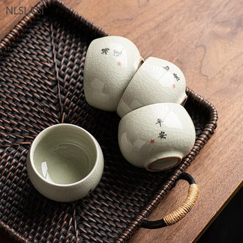 140 мл изящни керамични чаши за чай с глазура Ice Crack Ръчно рисувана порцеланова майсторска чаша Традиционна изискана чаша за чай Аксесоари за чай