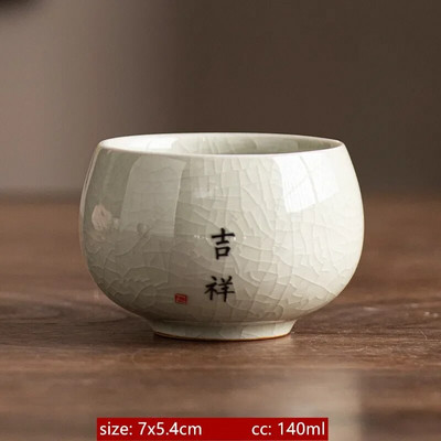 140 ml Išskirtinio ledo įtrūkimo glazūros keraminiai arbatos puodeliai Rankomis dažyti porcelianiniai puodeliai Tradiciniai išskirtiniai arbatos puodeliai arbatos priedai