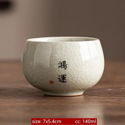 140 ml Išskirtinio ledo įtrūkimo glazūros keraminiai arbatos puodeliai Rankomis dažyti porcelianiniai puodeliai Tradiciniai išskirtiniai arbatos puodeliai arbatos priedai