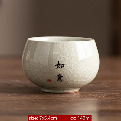 140 ml Išskirtinio ledo įtrūkimo glazūros keraminiai arbatos puodeliai Rankomis dažyti porcelianiniai puodeliai Tradiciniai išskirtiniai arbatos puodeliai arbatos priedai