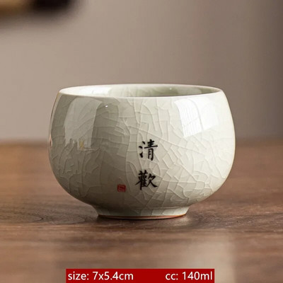 140 ml Išskirtinio ledo įtrūkimo glazūros keraminiai arbatos puodeliai Rankomis dažyti porcelianiniai puodeliai Tradiciniai išskirtiniai arbatos puodeliai arbatos priedai
