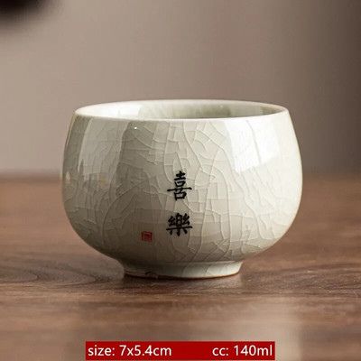 140 ml Išskirtinio ledo įtrūkimo glazūros keraminiai arbatos puodeliai Rankomis dažyti porcelianiniai puodeliai Tradiciniai išskirtiniai arbatos puodeliai arbatos priedai