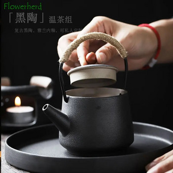 Китайска черна керамика Чайник Керамичен чайник Нагревател Чай Огнени печки Чайници за варене Свещ Нагревател Нагревател на чай Изолирана печка