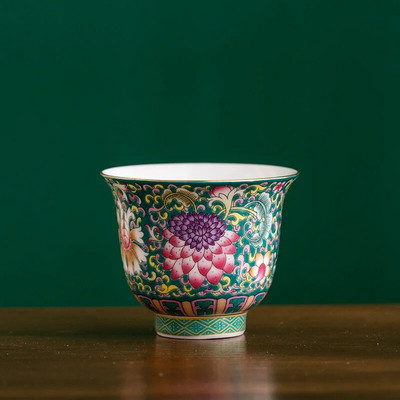 Kina Prekrasna neobična vintage estetska porculanska šalica Teware Ceramic Glaze Ceremony For Puer High White Flower Mug Tea