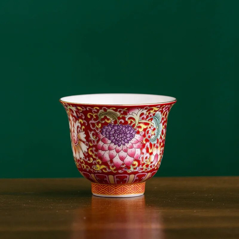 Kina Prekrasna neobična vintage estetska porculanska šalica Teware Ceramic Glaze Ceremony For Puer High White Flower Mug Tea