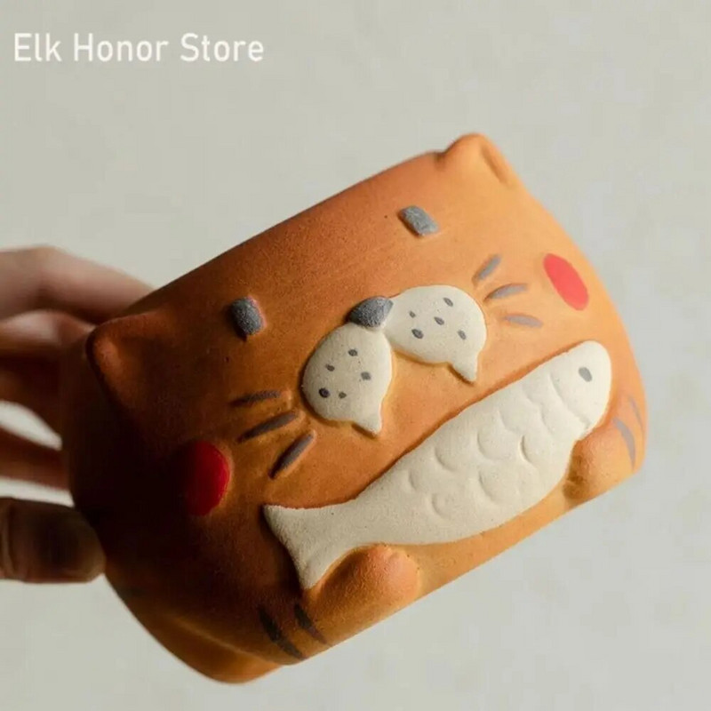 Nyersérc durva kerámia teamelegítő kályha aranyos macska gyertya sütő háztartási nyílt lángos ébresztő melegítő levél füstölő tartó kemence