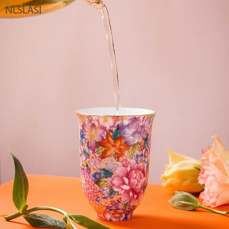 Φλιτζάνι τσαγιού σμάλτου στυλ Palace Εξαιρετικό Κεραμικό Master Cup Οικιακό χειροποίητο σετ τσαγιού Προσαρμοσμένο μικρό μπολ τσαγιού υψηλής ποιότητας