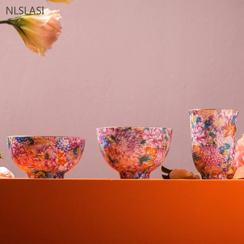 Φλιτζάνι τσαγιού σμάλτου στυλ Palace Εξαιρετικό Κεραμικό Master Cup Οικιακό χειροποίητο σετ τσαγιού Προσαρμοσμένο μικρό μπολ τσαγιού υψηλής ποιότητας