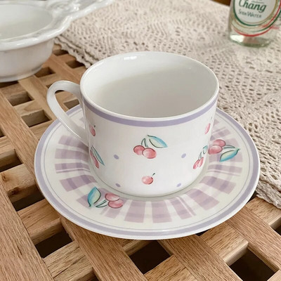 Kreativna retro šalica za kavu i set tanjura Praktični tanjur za kolače od dva dijela Keramički tanjur Šalica za čaj s mlijekom Kuhinjski pribor