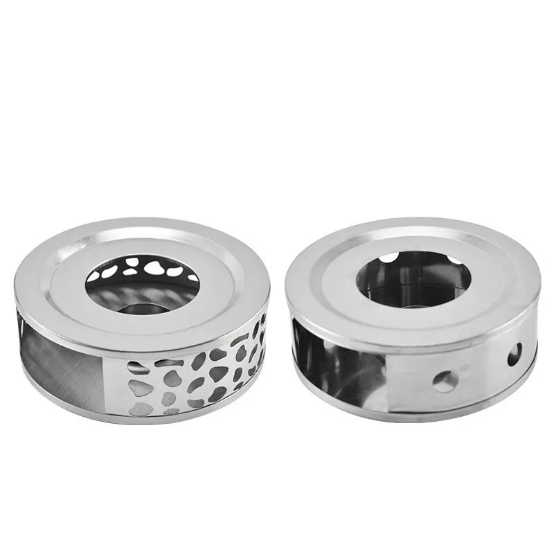 Tuščiaviduris nerūdijančio plieno šildytuvas, buitinis arbatos stovas, žvakių pagrindas, arbatinuko puodeliai, 18,5 cm x 5 cm