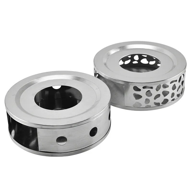 Tuščiaviduris nerūdijančio plieno šildytuvas, buitinis arbatos stovas, žvakių pagrindas, arbatinuko puodeliai, 18,5 cm x 5 cm