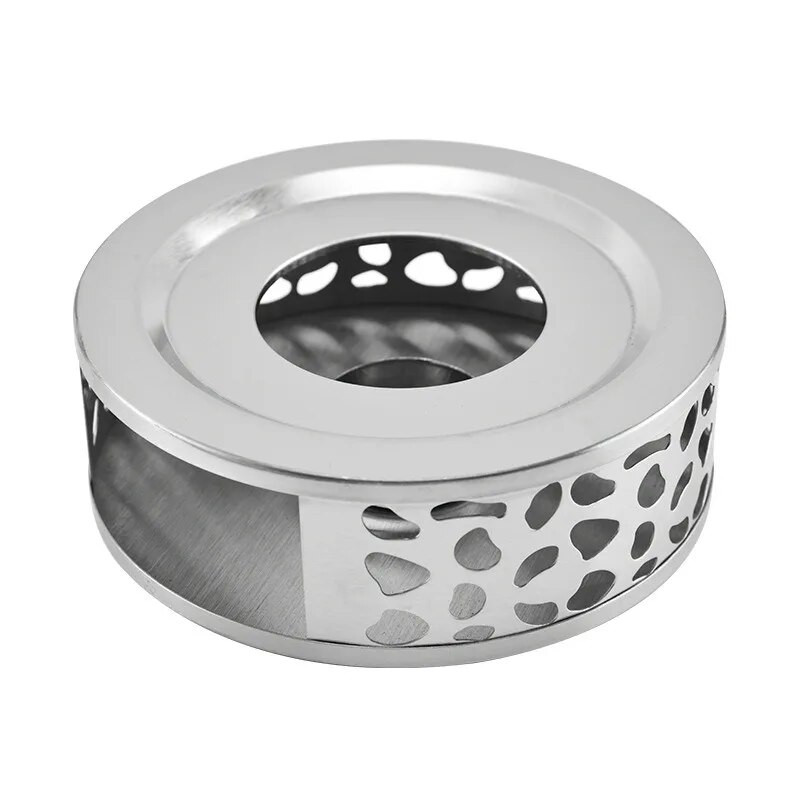 Tuščiaviduris nerūdijančio plieno šildytuvas, buitinis arbatos stovas, žvakių pagrindas, arbatinuko puodeliai, 18,5 cm x 5 cm