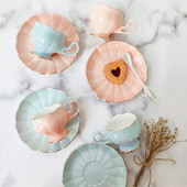 Keramički set šalica i tanjurića za kućnu upotrebu Djevojčice Poslijepodnevni čaj Šalica za kavu Poklon kutija šalica i tanjurić Mali set šalica i tanjurića Slatka šalica