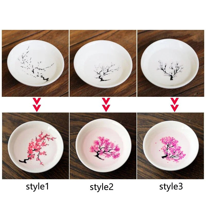Japanska magija Sakura šalica Zaslon s cvijetom koji mijenja boju na niskim temperaturama Sake šalica Keramička kung fu šalica za čaj Zdjela za čaj Sakura šalica