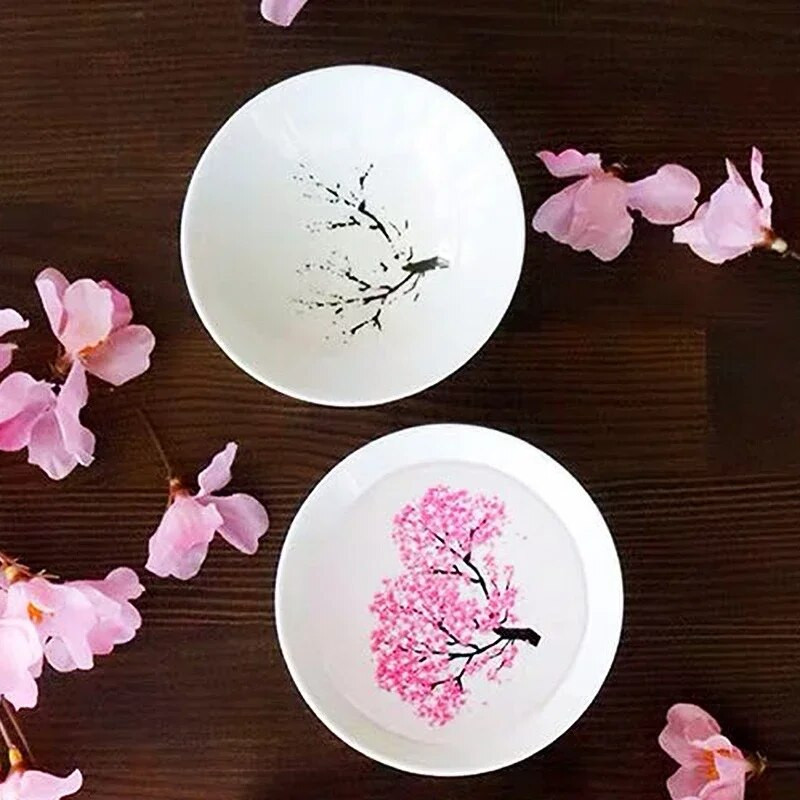 Japanska magija Sakura šalica Zaslon s cvijetom koji mijenja boju na niskim temperaturama Sake šalica Keramička kung fu šalica za čaj Zdjela za čaj Sakura šalica