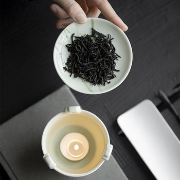 Χειροποίητη σόμπα με λουλούδια μπαμπού Πράσινη τσαγιέρα Θερμότερη Τελετή για Κινέζικο Τσάι Επίπεδη θερμάστρα για κερί Τσάι Θερμότερη εστία τσαγιού