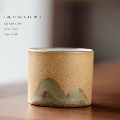 80 ml Keraminis retro kavos puodelis Biuro vandens puodelis Filtruotas arbatos puodelis Medinės rankenos kavos puodelis Rankų darbo arbatos kavos puodelis Gimtadienio dovana