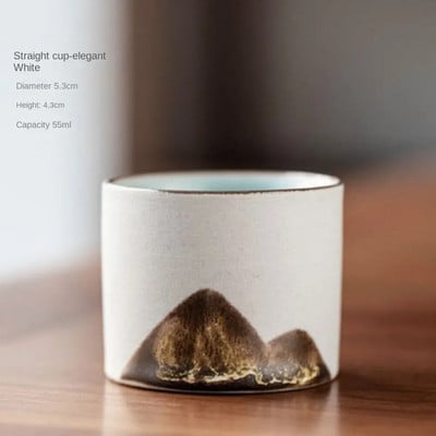 80 ml Keraminis retro kavos puodelis Biuro vandens puodelis Filtruotas arbatos puodelis Medinės rankenos kavos puodelis Rankų darbo arbatos kavos puodelis Gimtadienio dovana