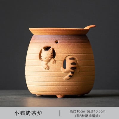 Cica sütés tea tűzhely Kerámia sütő kis háztartási aroma diffúzor gyertya kőedény sült sült narancs szamovár rúd