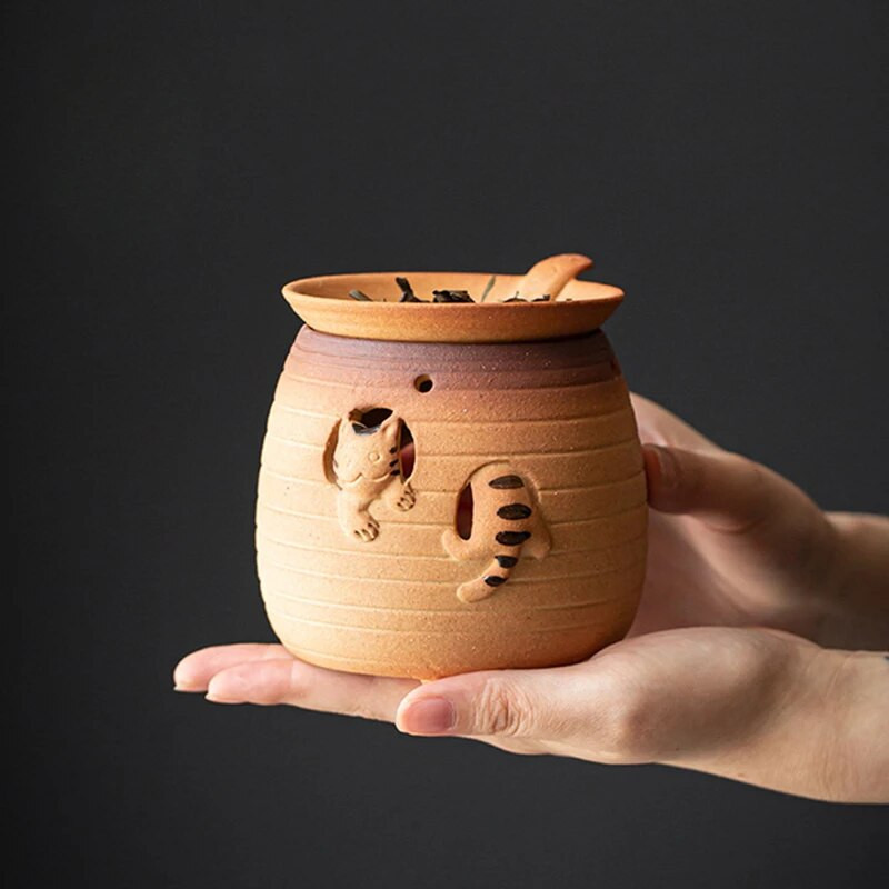 Cica sütés tea tűzhely Kerámia sütő kis háztartási aroma diffúzor gyertya kőedény sült sült narancs szamovár rúd