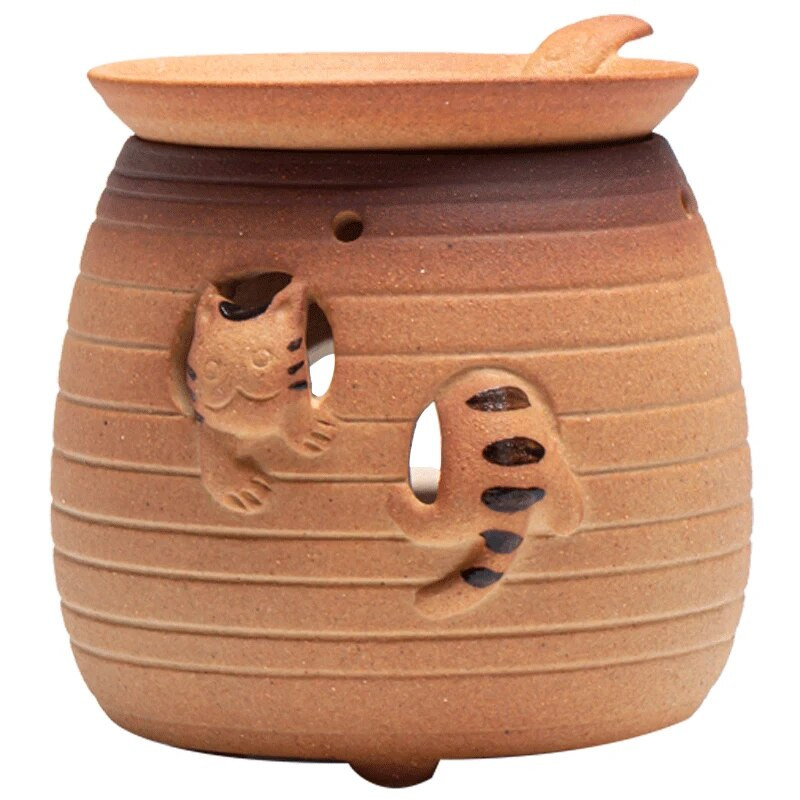 Cica sütés tea tűzhely Kerámia sütő kis háztartási aroma diffúzor gyertya kőedény sült sült narancs szamovár rúd