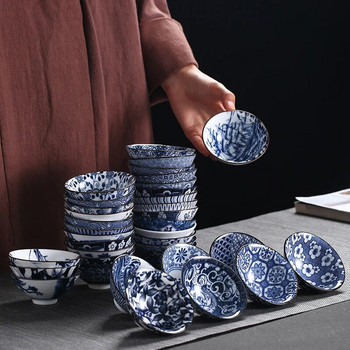 Μπλε και άσπρο φλιτζάνι τσαγιού πορσελάνης Κινέζικο μπολ τσαγιού Kung Fu για Puer Ceramic Atique Glaze Master Cup Αξεσουάρ σετ τσαγιού κουζίνας
