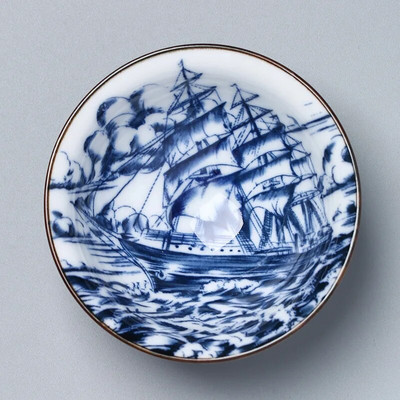 Plavo-bijela porculanska šalica za čaj Kineska kung fu zdjela za čaj za puer keramiku Atique Glaze Master Cup Dodaci za kuhinjski set za čaj