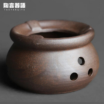 Скална мина глина материал малка свещ топла чайна печка ръчно изработена керамика ретро керамика кунг фу чаена церемония топла основа за чайник