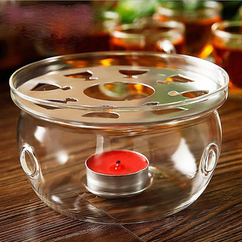 Нова нагревателна основа Кафе Вода Чаена свещ Прозрачен стъклен термоустойчив чайник По-топла изолационна основа Свещник Аксесоари за чай
