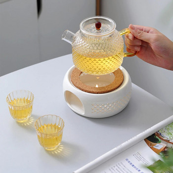 Керамика Подгреватели за чай Подноси Топлоустойчив преносим чайник Нагревател Печка Стабилна вдлъбнатина Перфектни подаръци за горещо мляко Кафе Вода