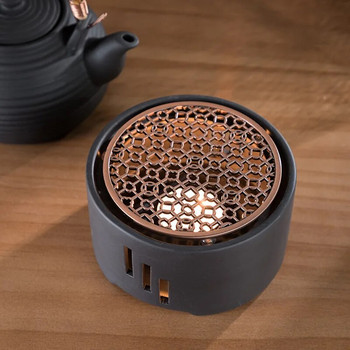Поставка за свещи от японска керамика Ръчно изработен нагревател за чайник Ретро нагревател за чай Поставка за свещ Поставка за чайник Печка за чай Кунг-фу Чайник Начало