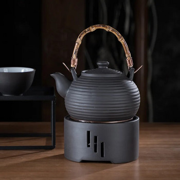 Поставка за свещи от японска керамика Ръчно изработен нагревател за чайник Ретро нагревател за чай Поставка за свещ Поставка за чайник Печка за чай Кунг-фу Чайник Начало